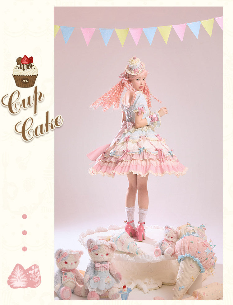 【受注予約1/26まで】Sweet Cup Cake レースとリボンのワンピース