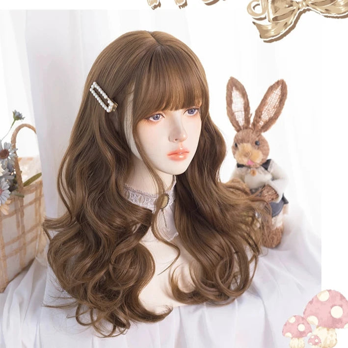 Lolita wig, honey brown, loose and curly, long