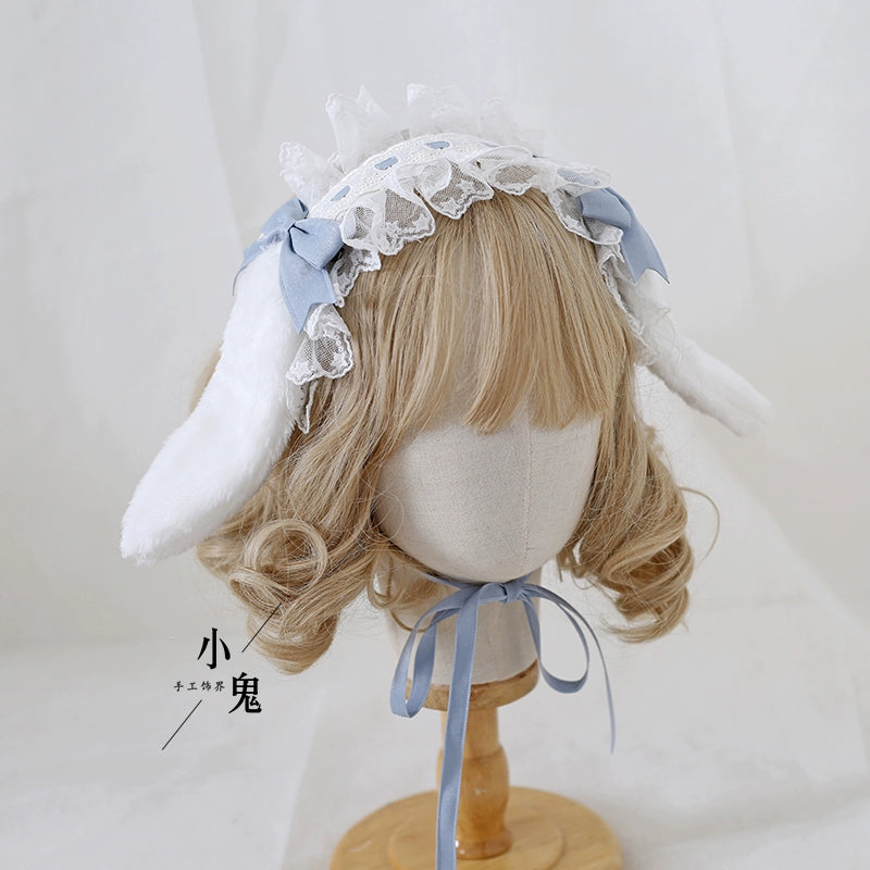 うさ耳クリップ付きヘッドドレス 全8色