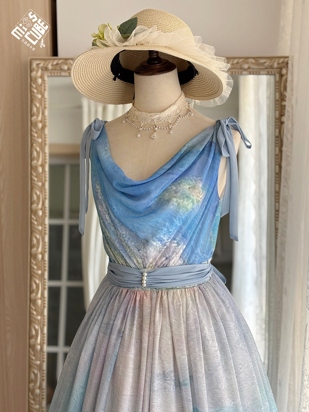 【予約販売】Elegance Greek 油彩画風プリントジャンパースカート・新色
