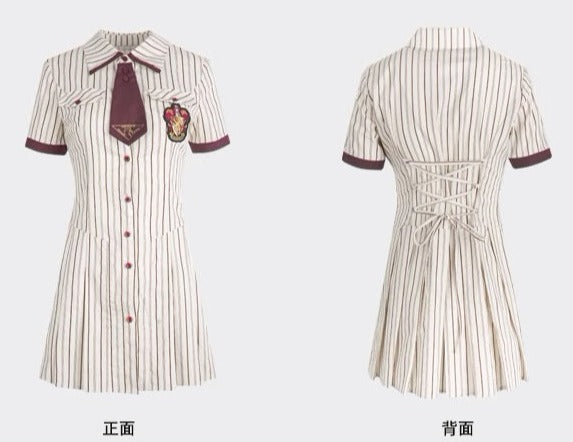 【予約販売】ホグワーツ魔法魔術学校 半袖ストライプワンピースとミニスカート