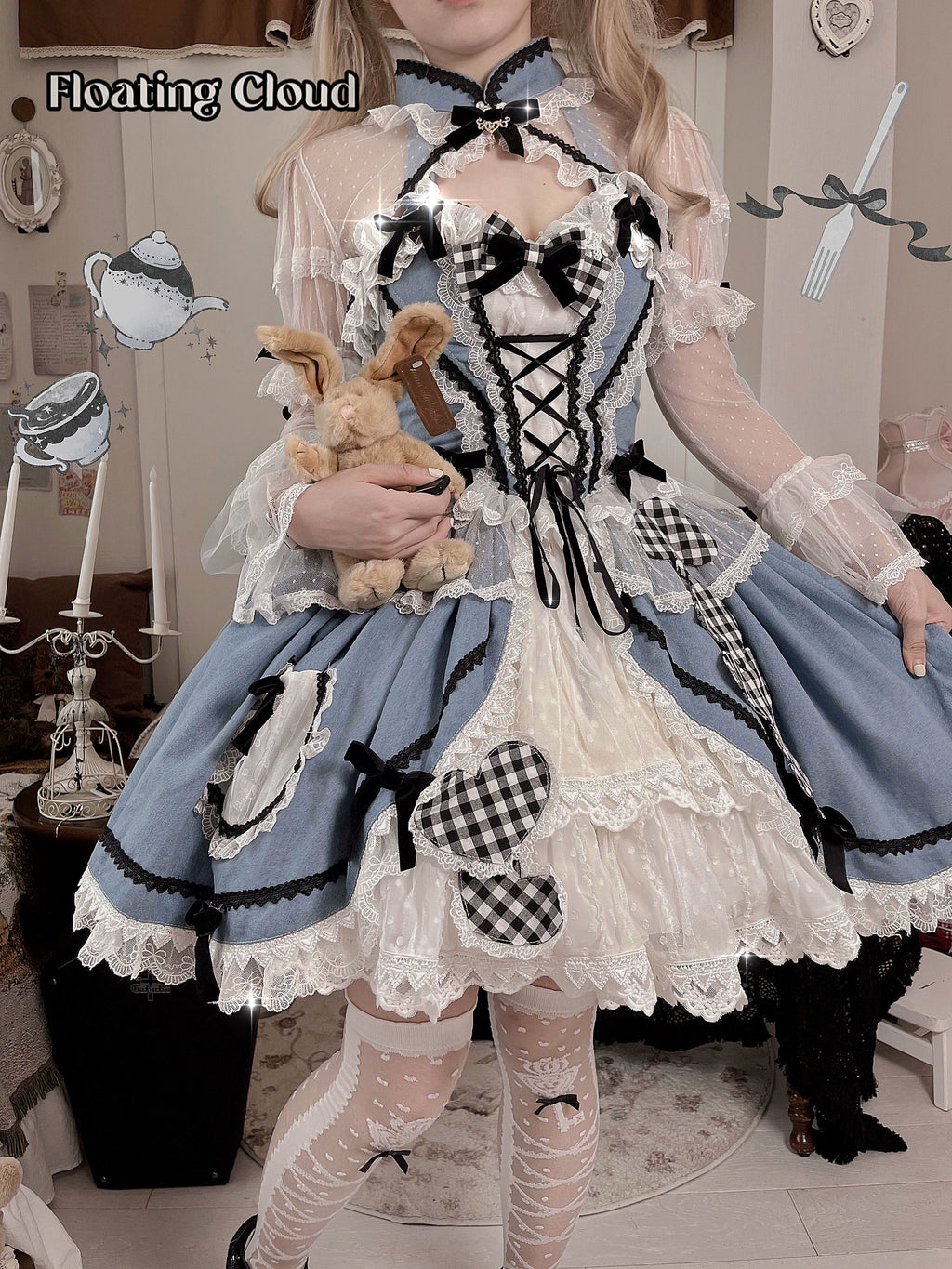 Alice in China  ハートとチェックのセットアップ
