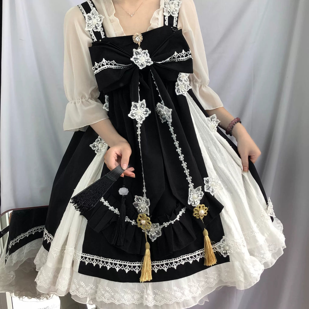 ビッグリボンの華ロリジャンパースカートセット