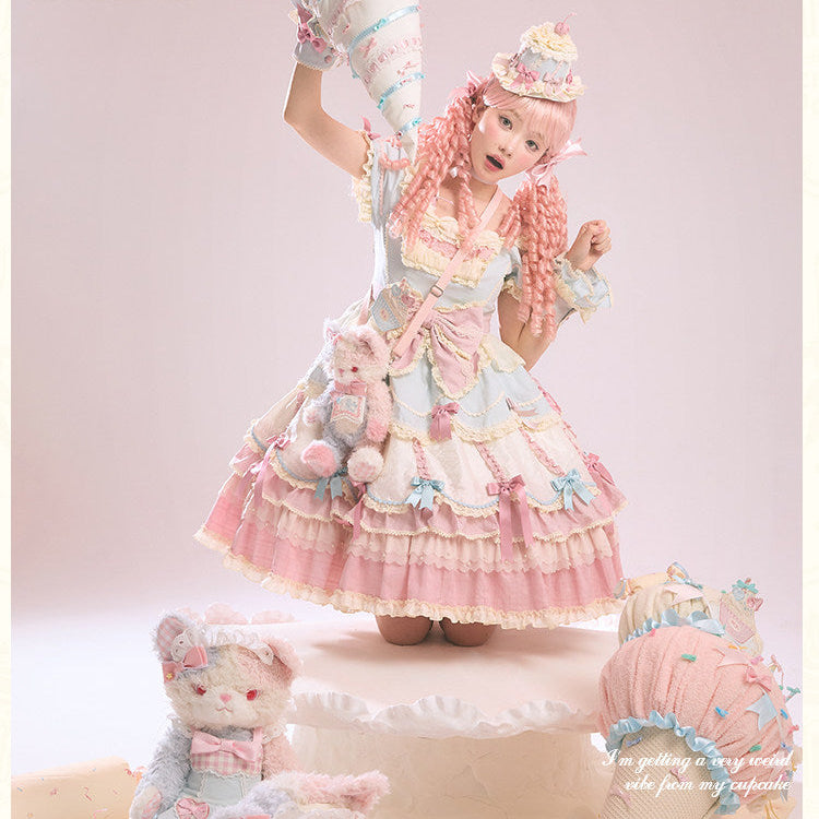 【受注予約1/26まで】Sweet Cup Cake レースとリボンのワンピース