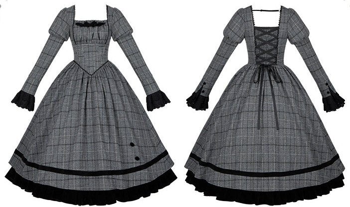 Previous Letter グレーチェックのワンピース