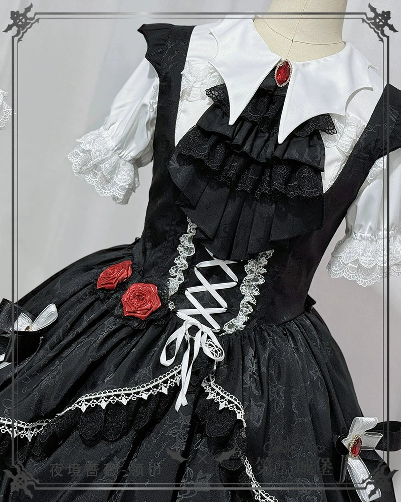 [Pre-orders available until 10/8] Rose of the Night Gothic Lolita Jumper Skirt