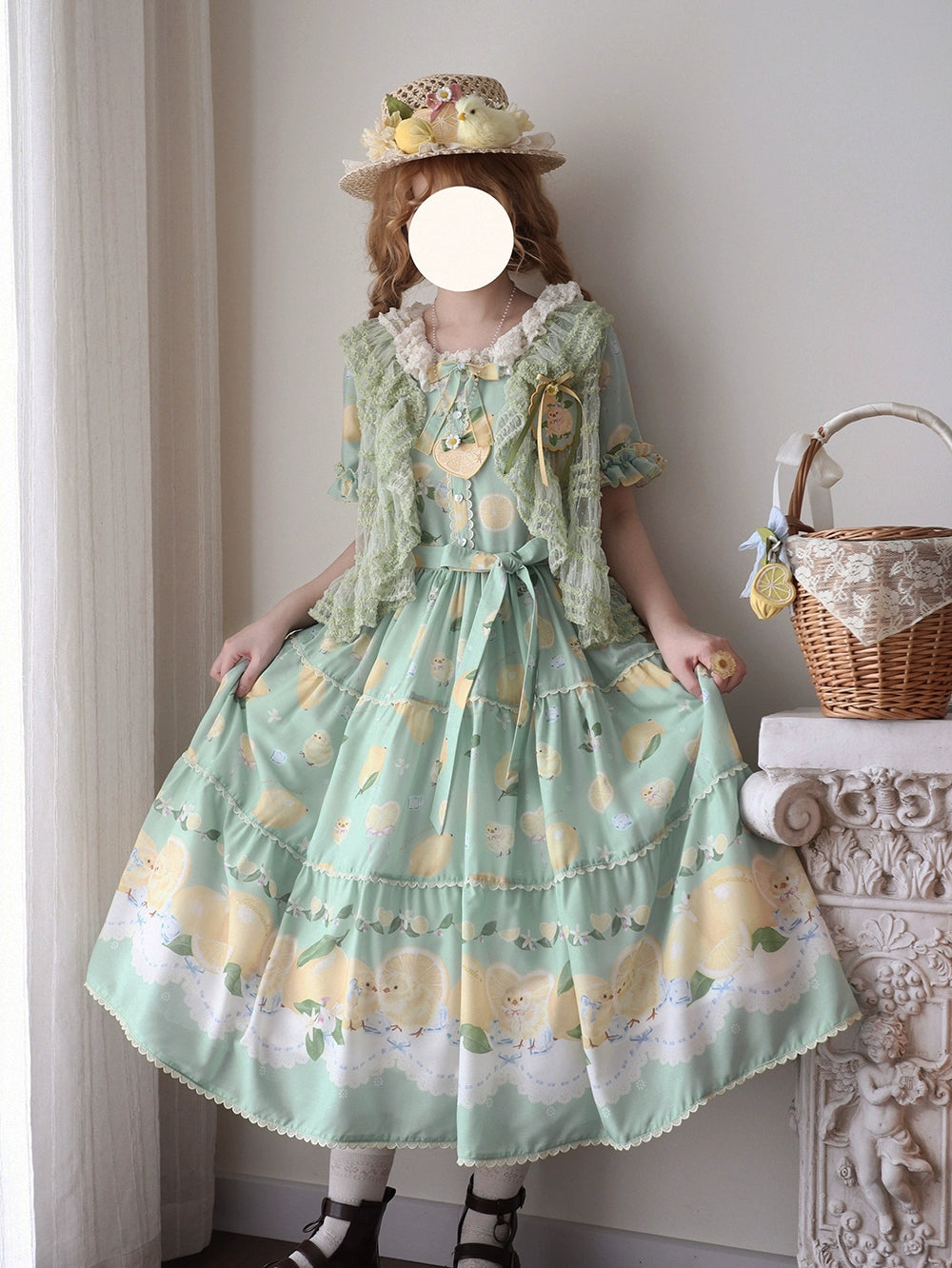 【予約販売】Lemon Sweetie プリント半袖ワンピース・デイリータイプ