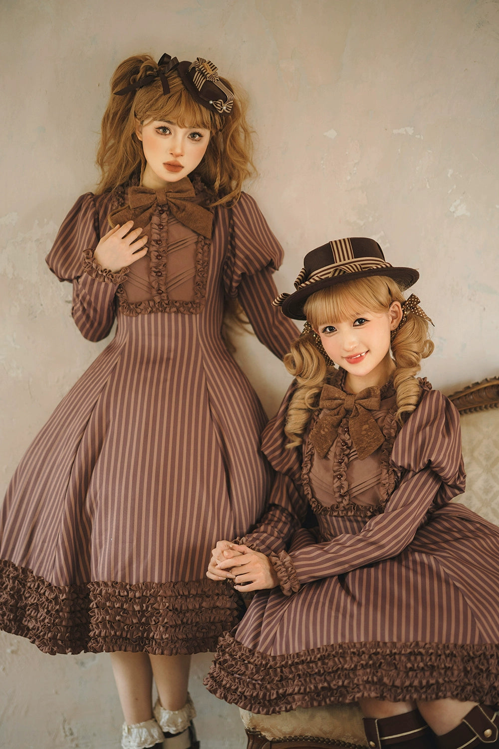 【受注予約12/4まで】Classic Chocolat Stripe ストライプワンピース・ショート丈