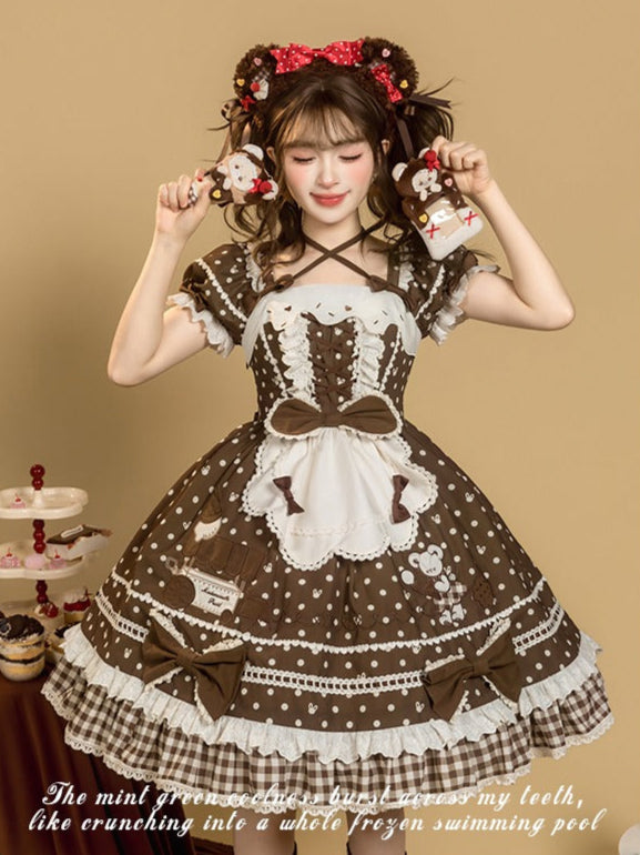 【受注予約9/8まで】Summer Ice Cool リボンの水玉ワンピース