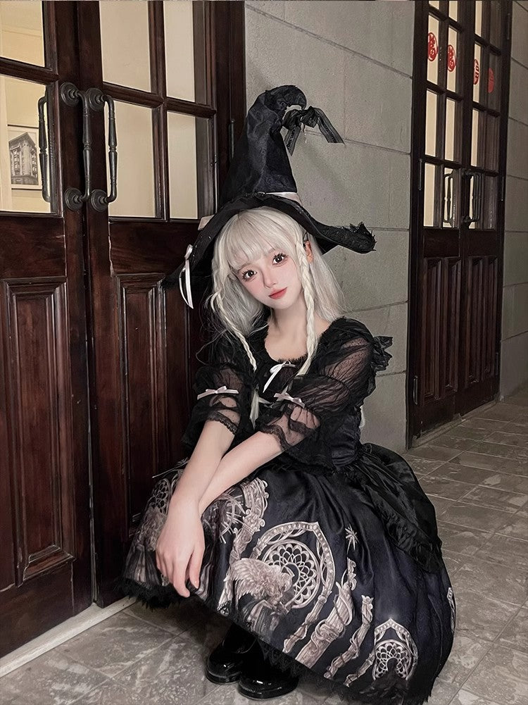 Eternal Night Front Lace-up Gothic Lolita Jumper Skirt