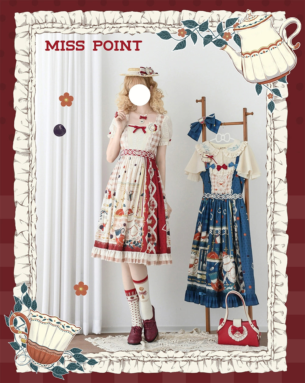 【予約販売】Picnic Tea Party スクエアネックワンピース