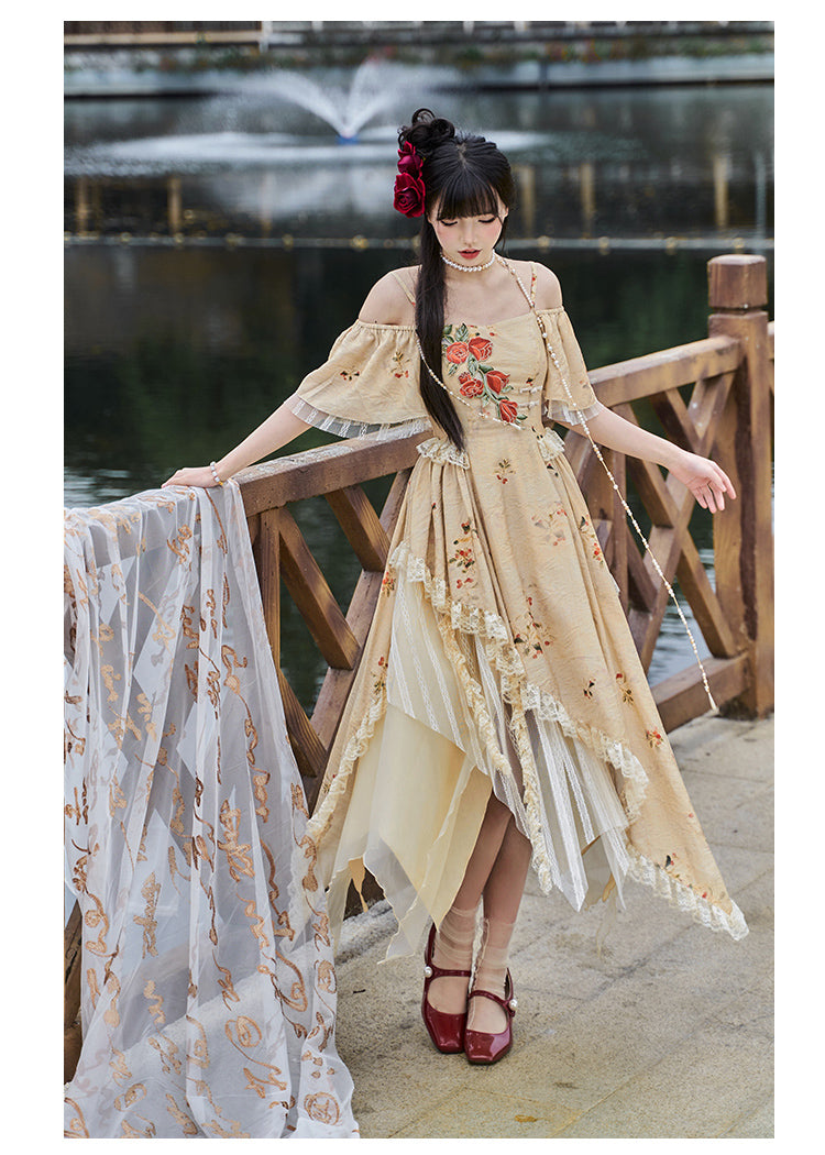 Yumeji Hana Lolita Irregular Hem Dress