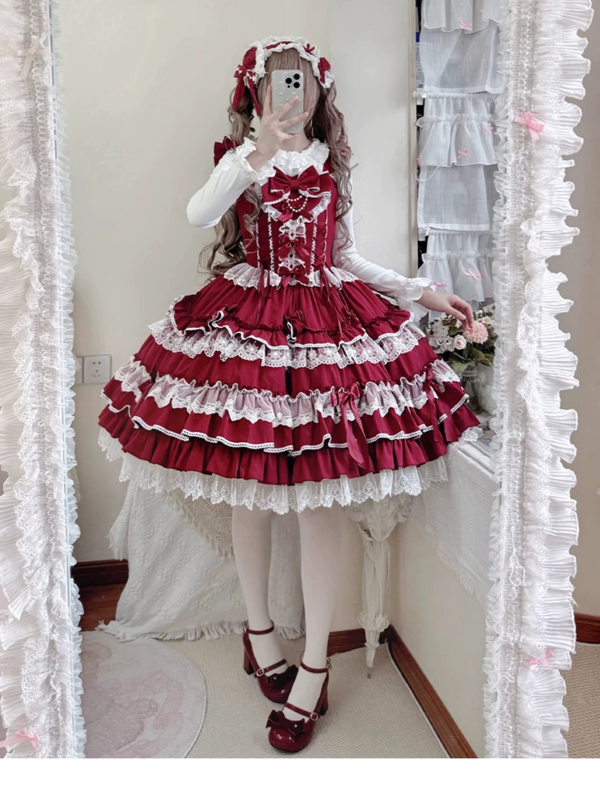 予約販売】Antique Doll 刺繍レースのジャンパースカート – ロリータ 予約販売】Antique Doll 刺繍レースのジャンパースカート – ロリータ