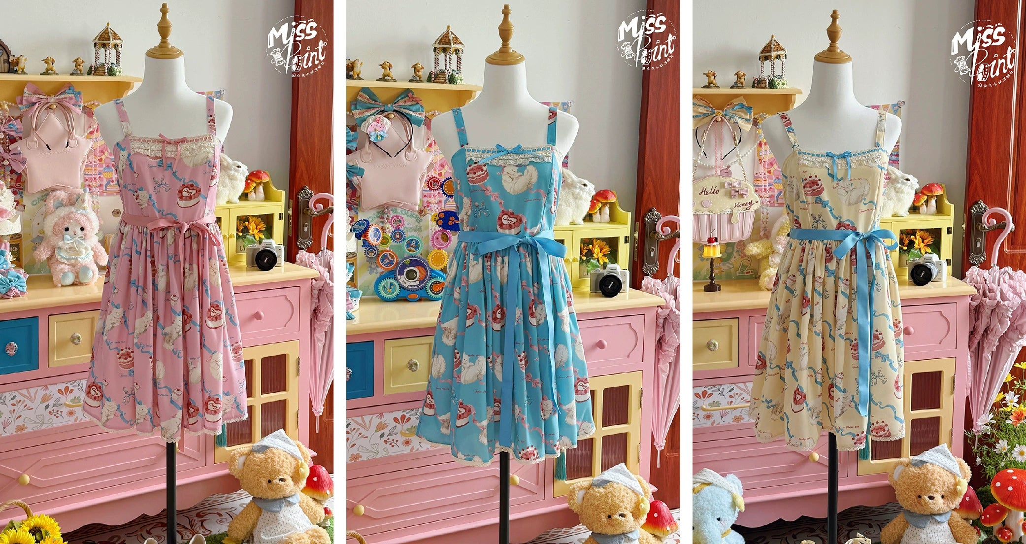 【予約販売】Sweet Cherry Cat デイリージャンパースカート