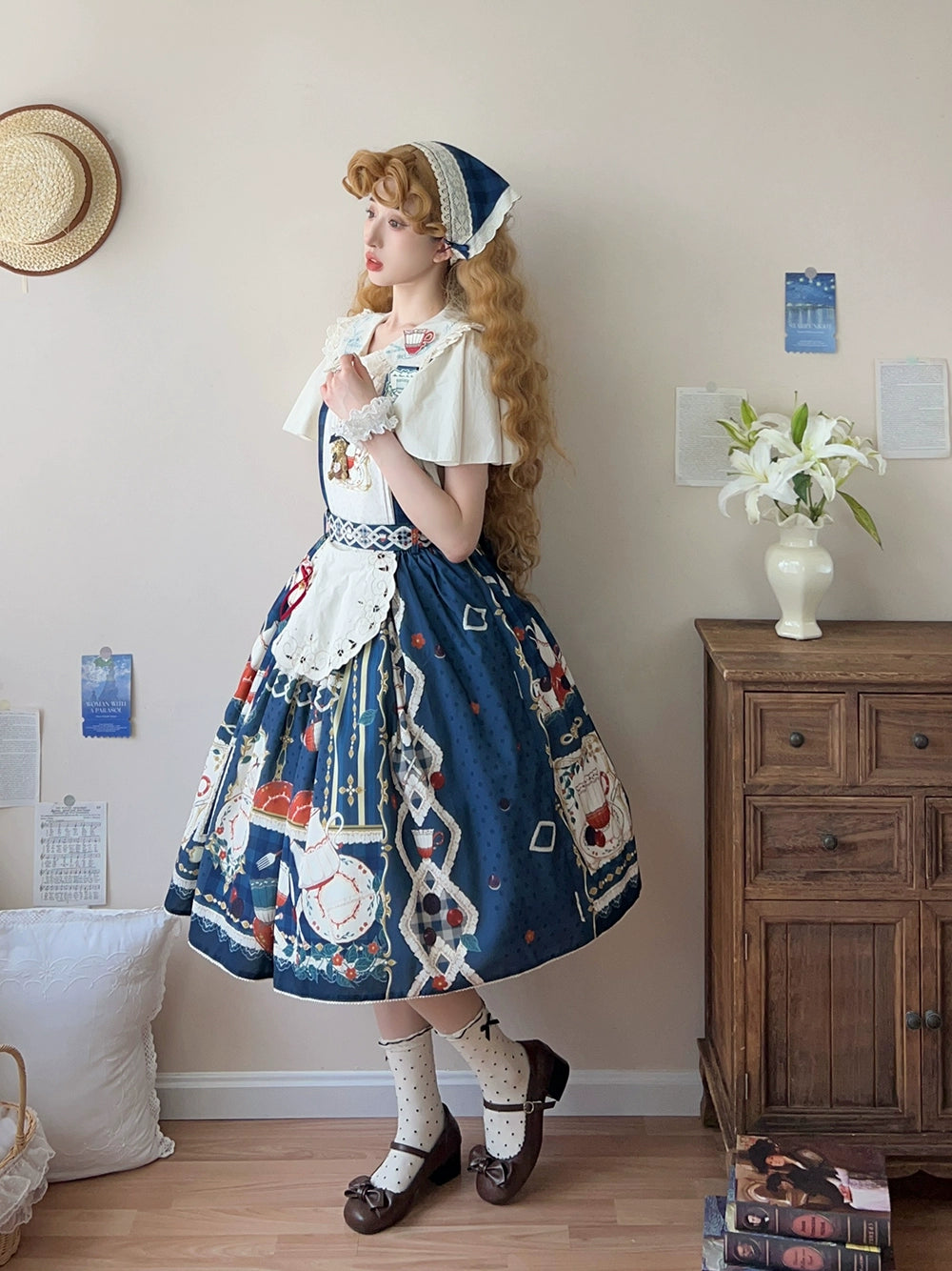 [Sales period ended] Picnic Tea Party 2way overall skirt