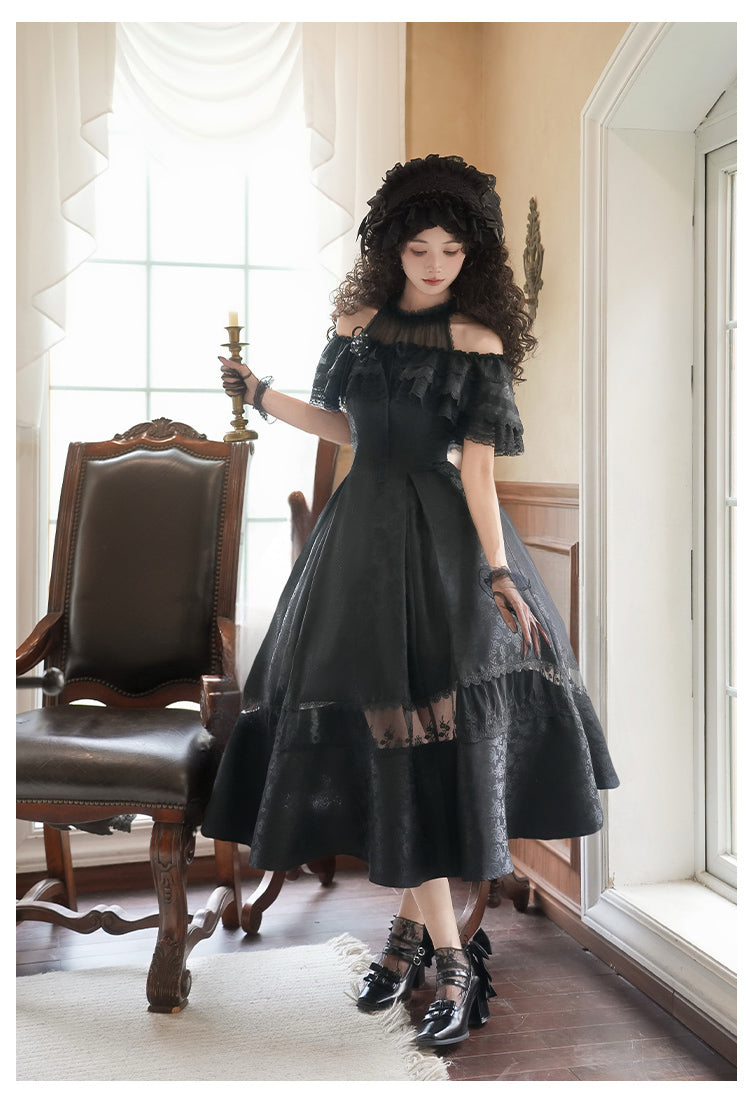 ローズジャガードホルターネックワンピース 単品・セット