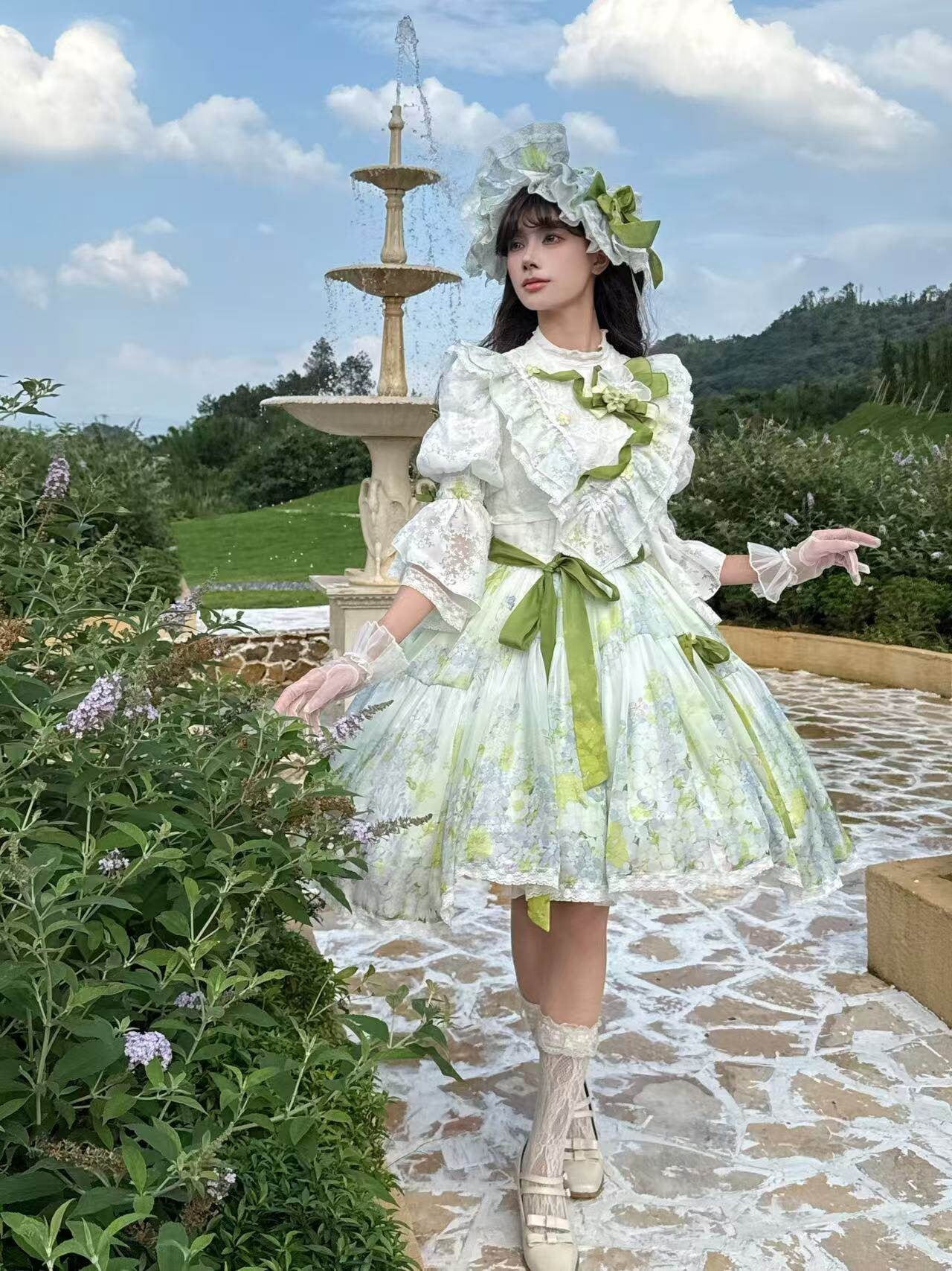 受注予約6/17まで】風に揺れる紫陽花 ワンピース – ロリータ