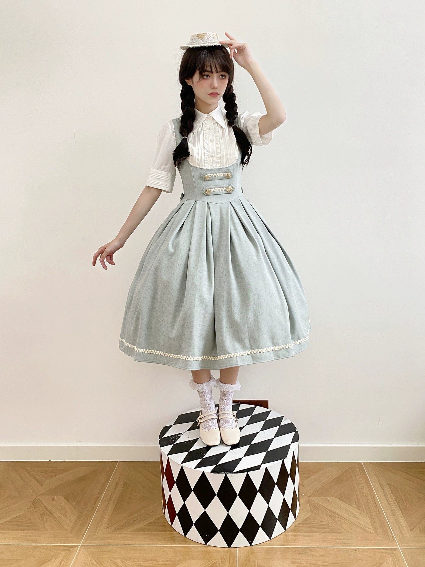 [Pre-orders available until 9/29] Bright Moon Corset Jumper Skirt, Plain Type [Light Blue]