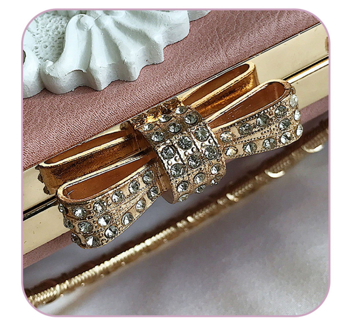 アンティーク風天使のチェーンミニバッグ