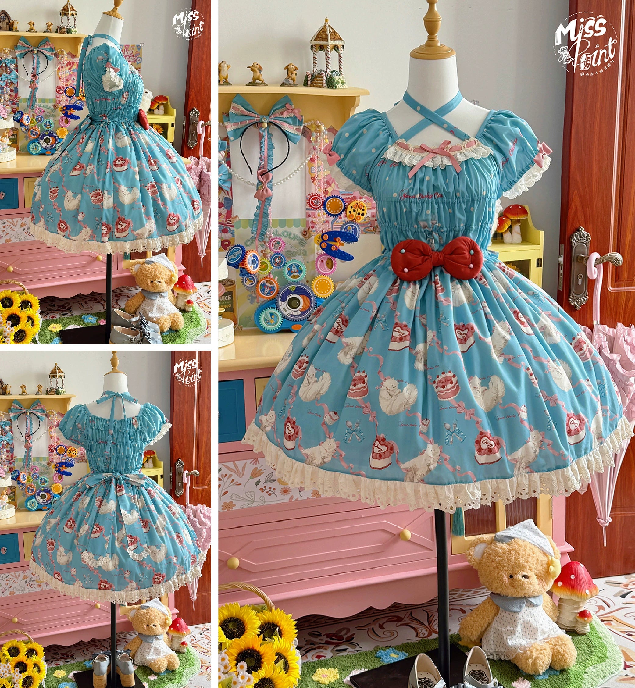 【 予約販売】Sweet Cherry Cat ワンピース