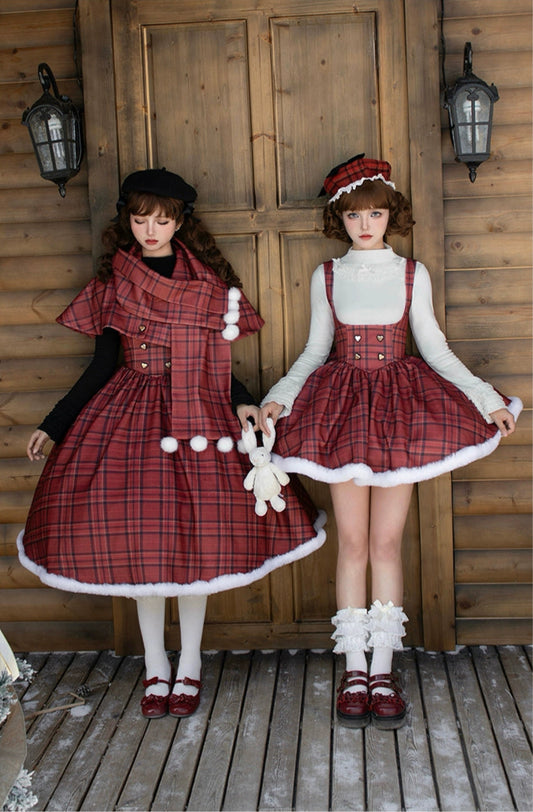 December Snow Heart Button Jumper Skirt, Short and Long