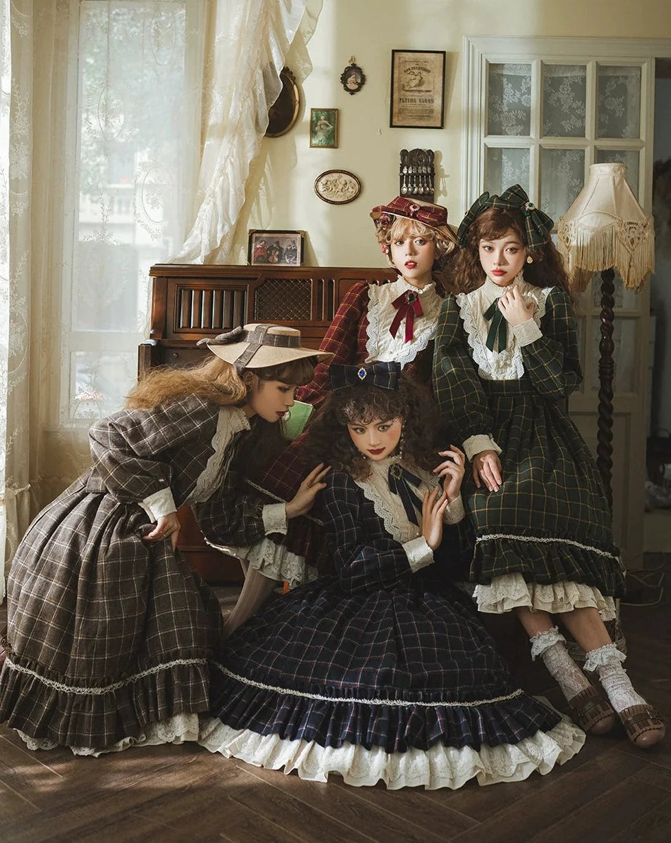 予約販売】英国クラシカルロリィタ ウォームチェックワンピース 予約販売】英国クラシカルロリィタ ウォームチェックワンピース