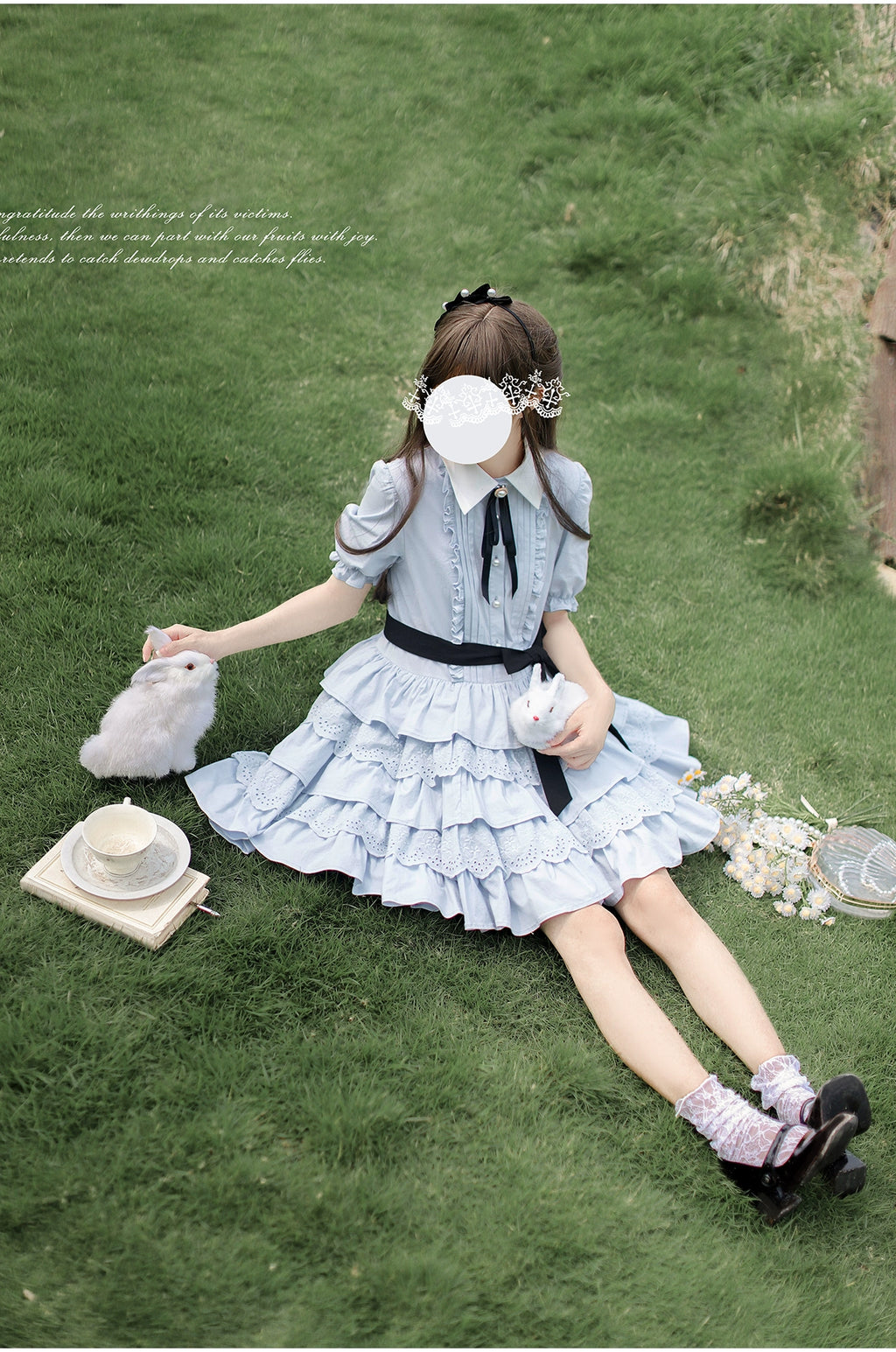 Dorothy アリスブルーのティアードワンピース
