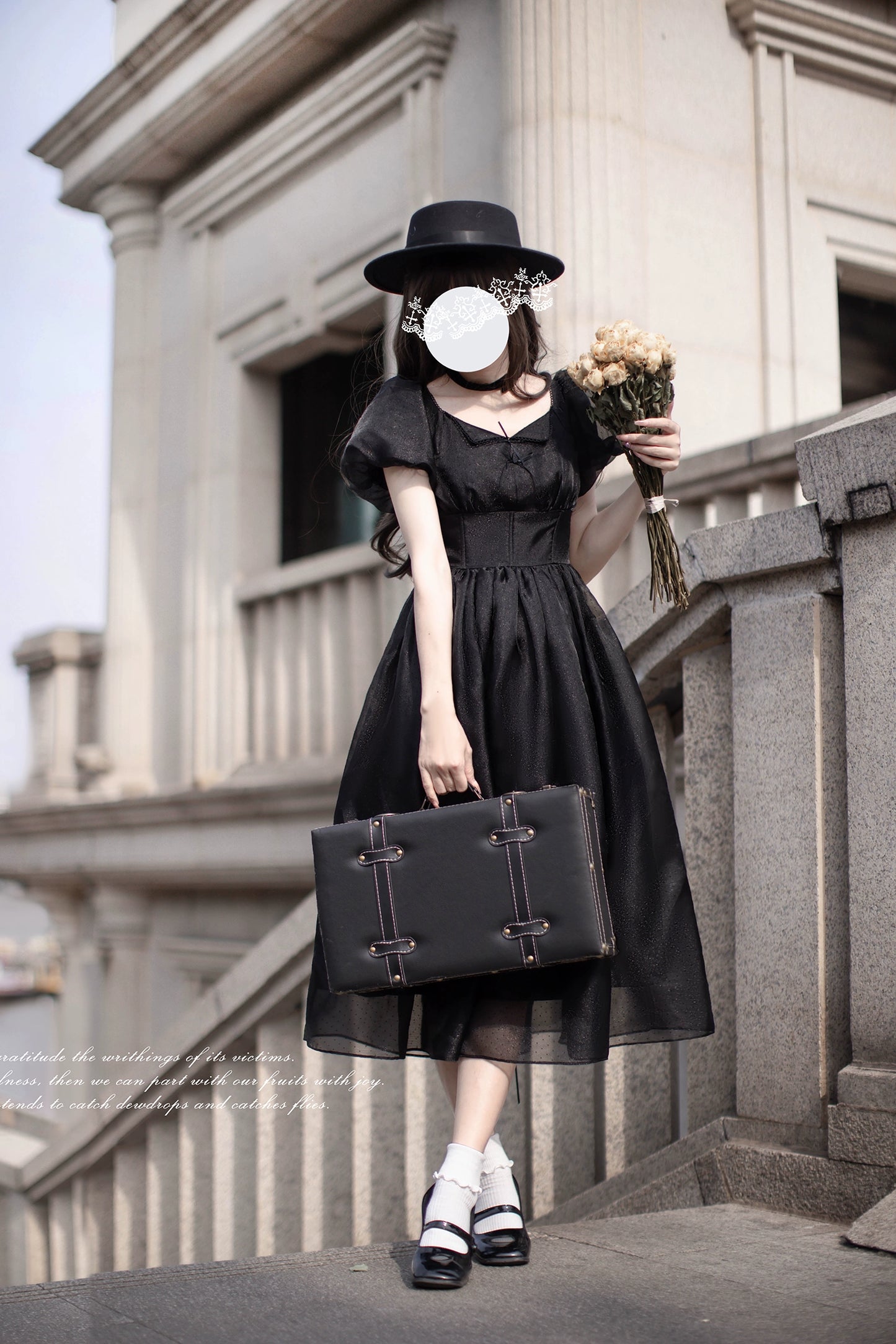 Eternal Nocturne French Retro Black Dress