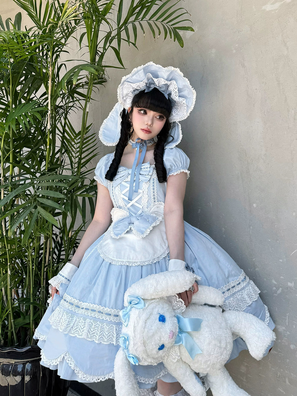 【予約販売】Antique Petal Rabbit リボンワンピース