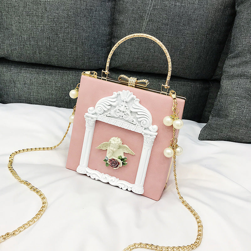 アンティーク風天使のチェーンミニバッグ