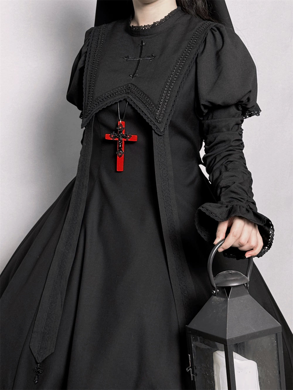 [Pre-orders available until 10/16] Pray on a Moonlight Night Dress, Black, Long Length