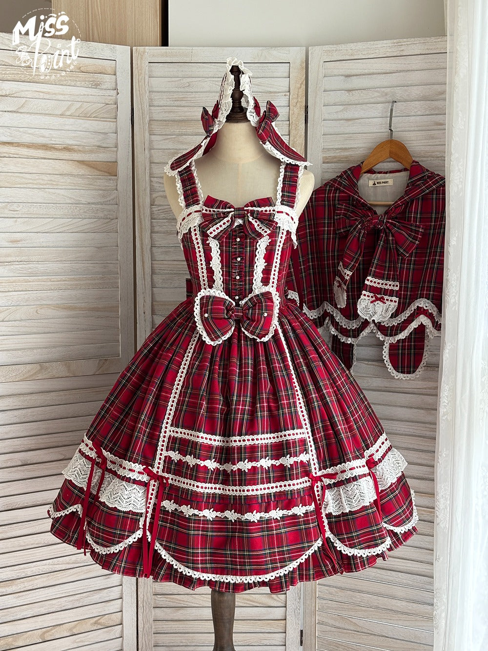 予約販売】Checkered Petal Rabbit リボンジャンパースカート