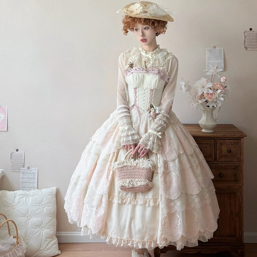 【受注予約9/25まで】Noble Garden 刺繍ジャンパースカート