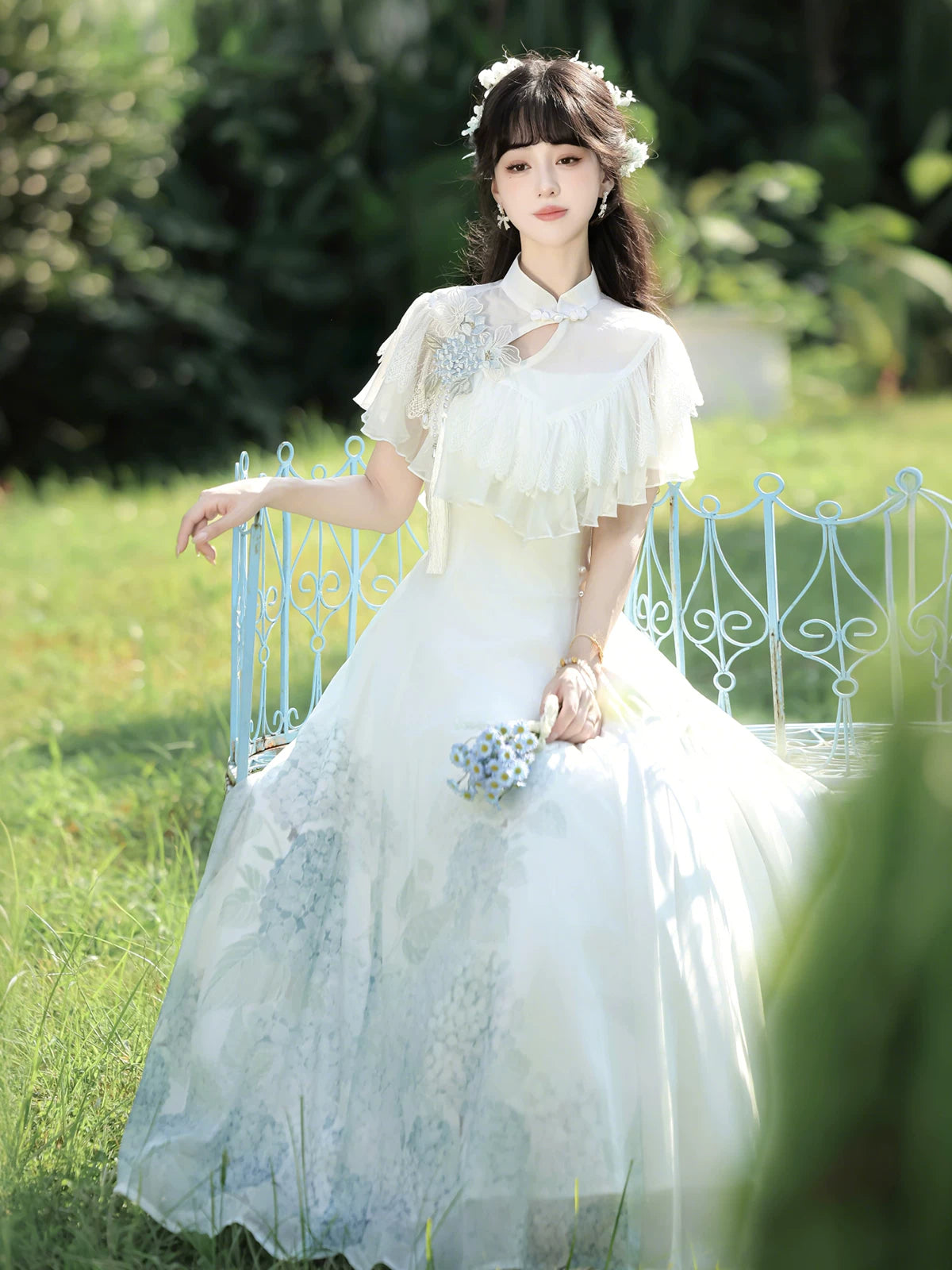 紫陽花玻璃 華ロリ ジャンパースカート＆ボレロセット・ロング丈