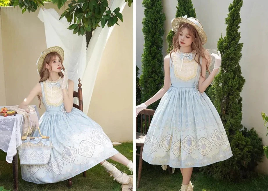 Forget Me Not パステルカラーのプリントジャンパースカート