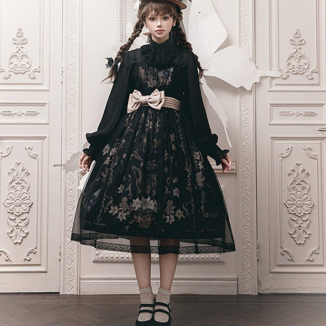 【受注予約11/19まで】Butterfly and Bone プリントジャンパースカート