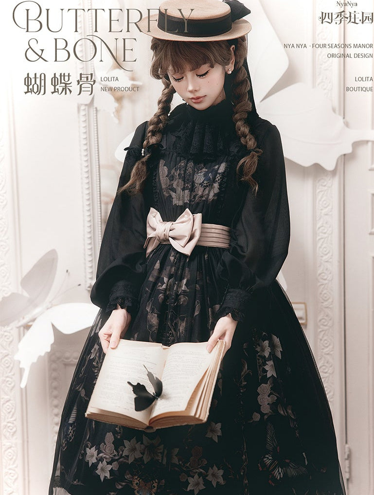 【受注予約11/19まで】Butterfly and Bone プリントジャンパースカート