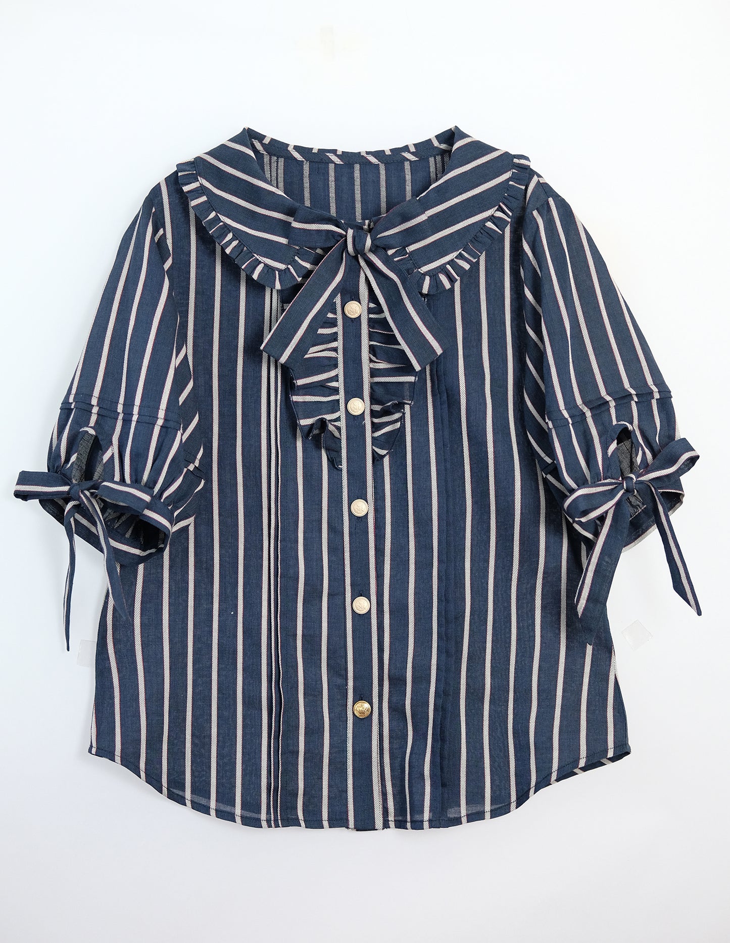 【受注予約12/3まで】Monochrome Reverie ストライプブラウス