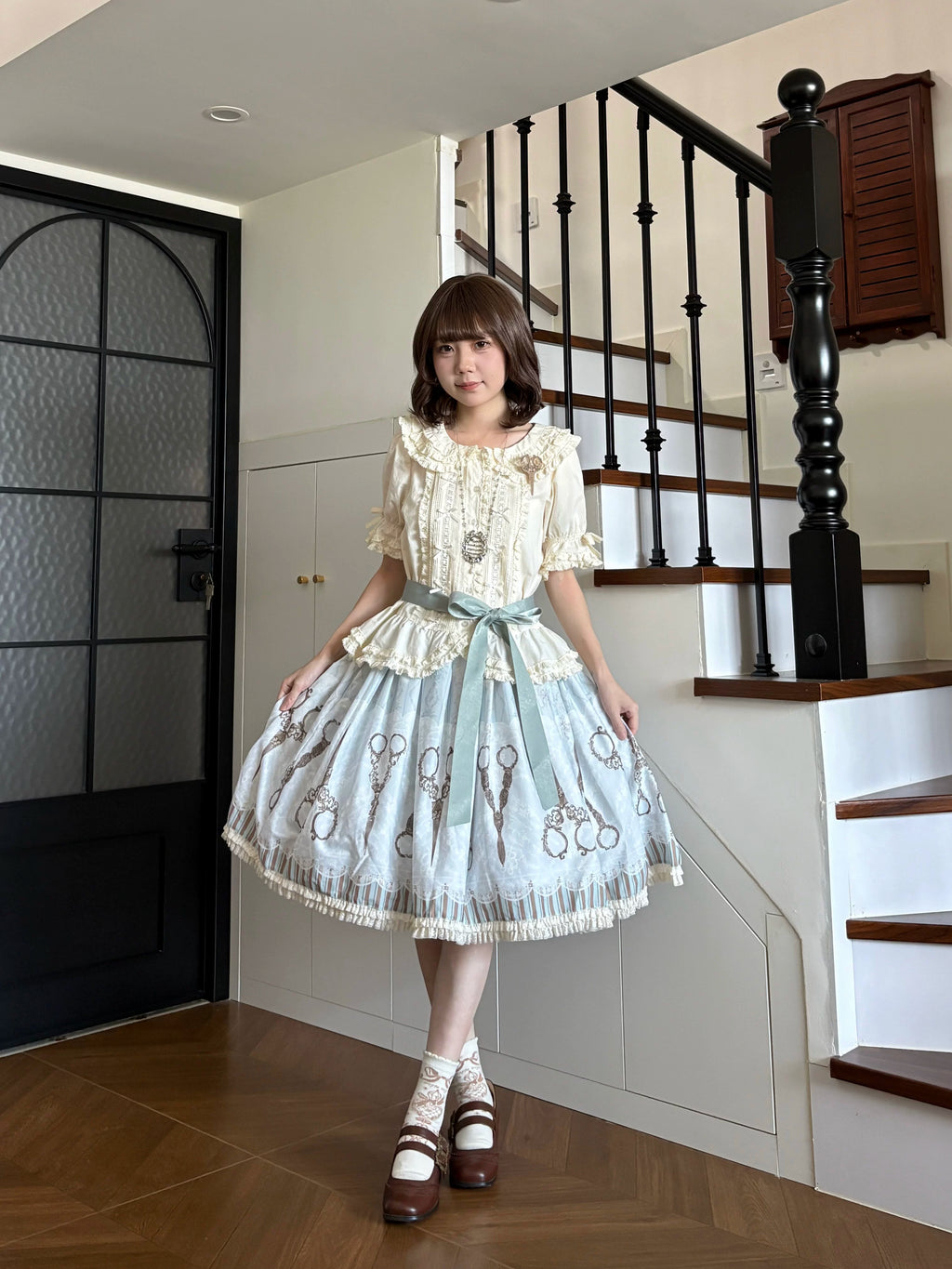 【受注予約8/27まで】Small Scissors プリントスカート・ショート丈