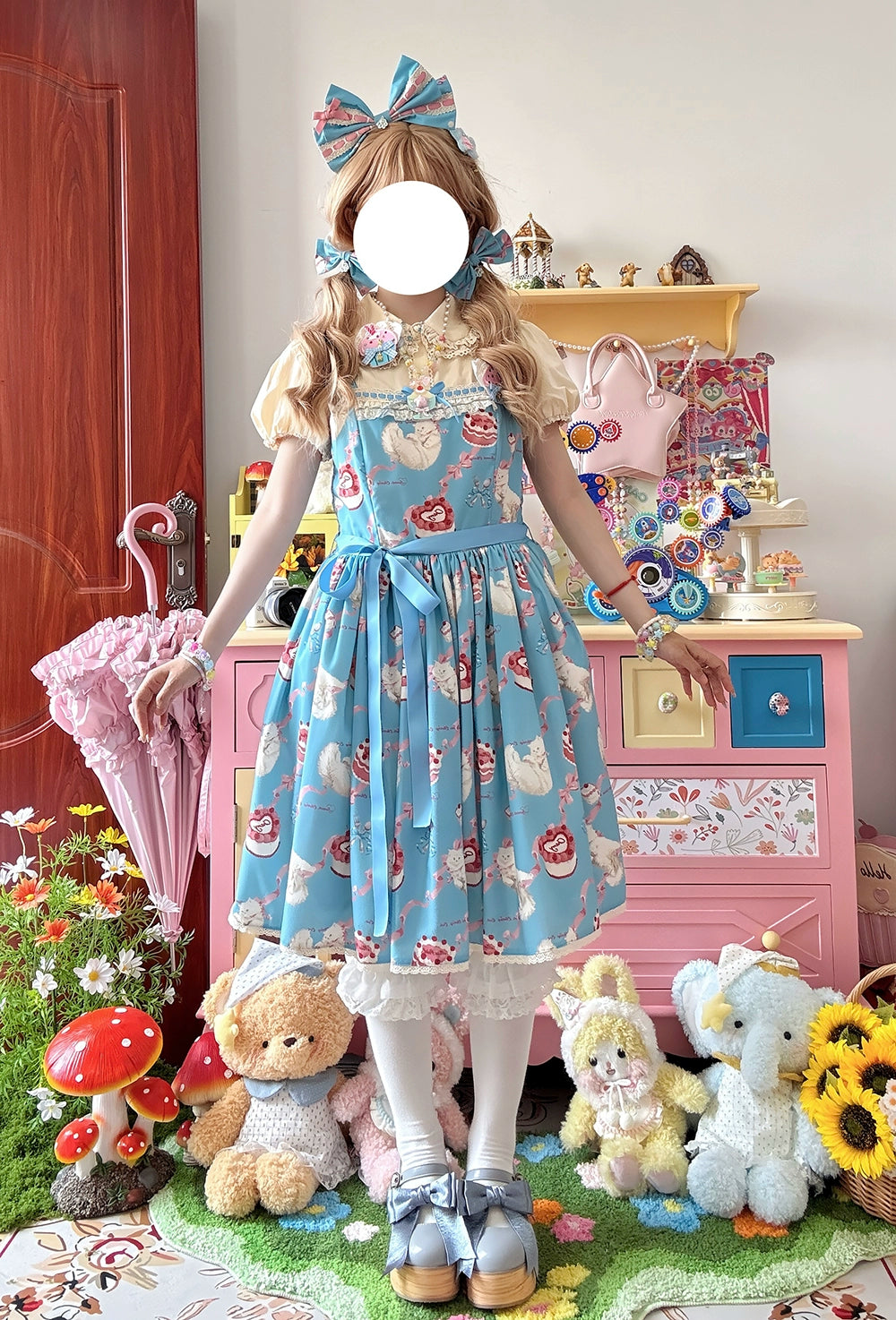 【予約販売】Sweet Cherry Cat デイリージャンパースカート