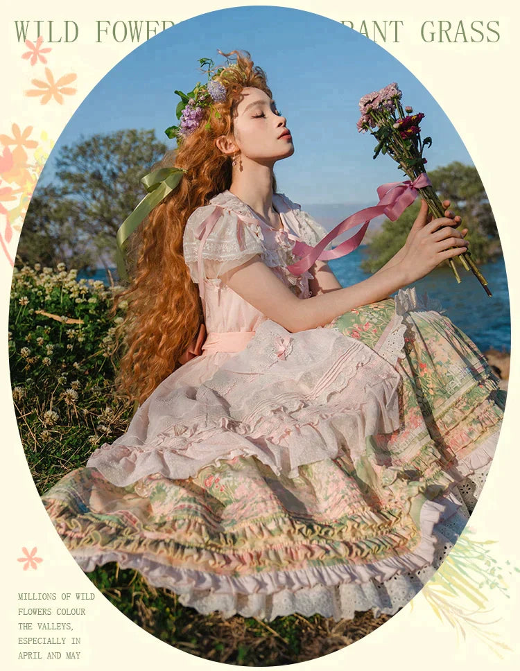 [Resale/Pre-orders available until 2/12] Fragrant Grass Flare Sleeve Tiered Dress