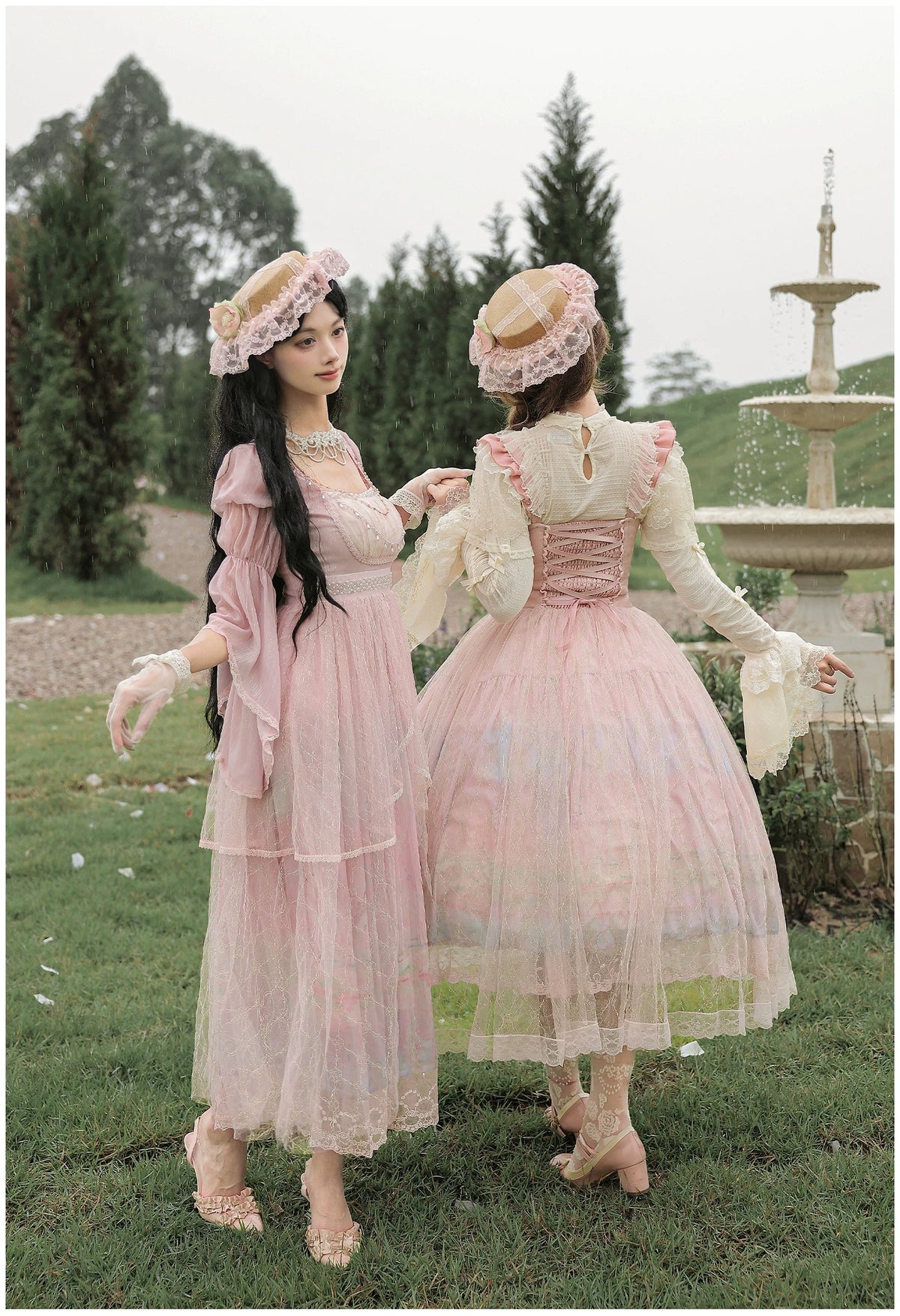 Spring in Giverny 油絵プリントワンピース