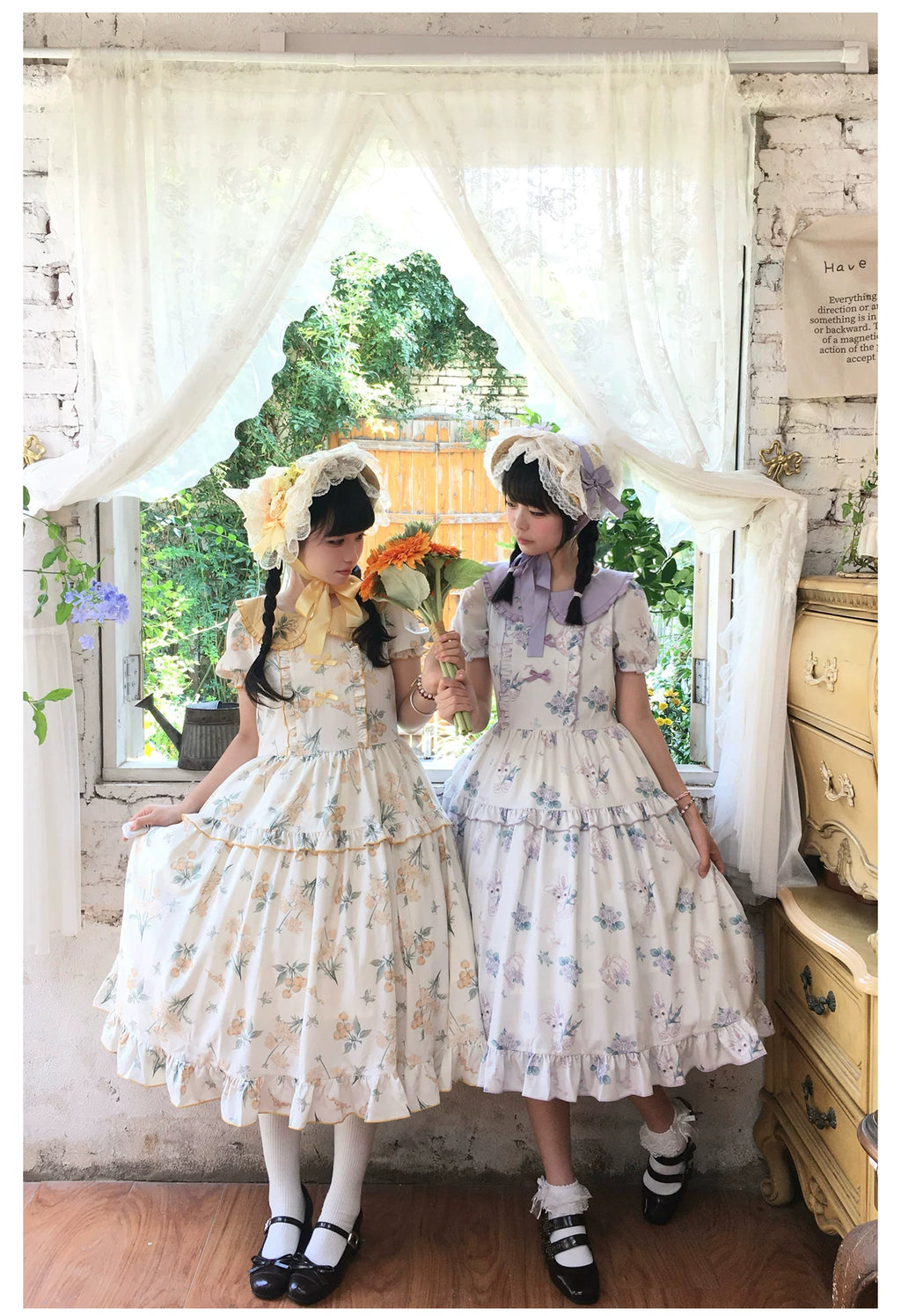 晴風花夏 カントリー風プリントワンピース