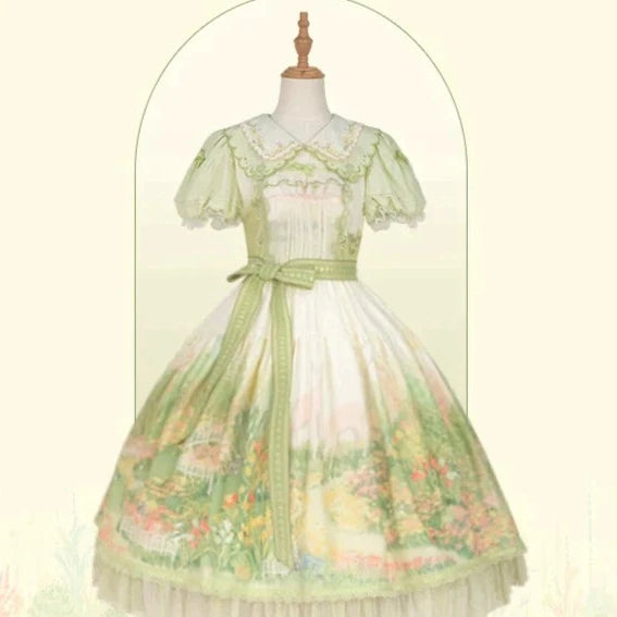 【再販・受注予約2/12まで】Fragrant Grass パフスリーブワンピース コットンタイプ
