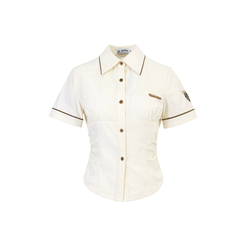[Pre-order] Hogwarts School of Witchcraft and Wizardry Lined Waist Shaved Short Sleeve Blouse
