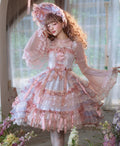 【受注予約8/6まで】Rose Courtyard レースとリボンのジャンパースカート・新色