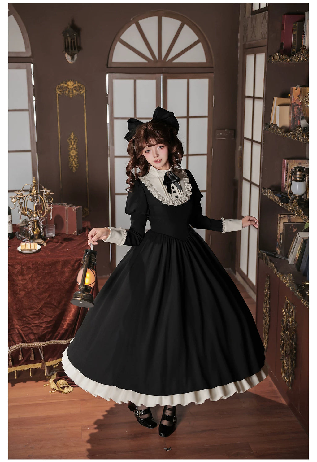 Rita メイド風クラシカルエプロン・カチューシャ付きワンピース