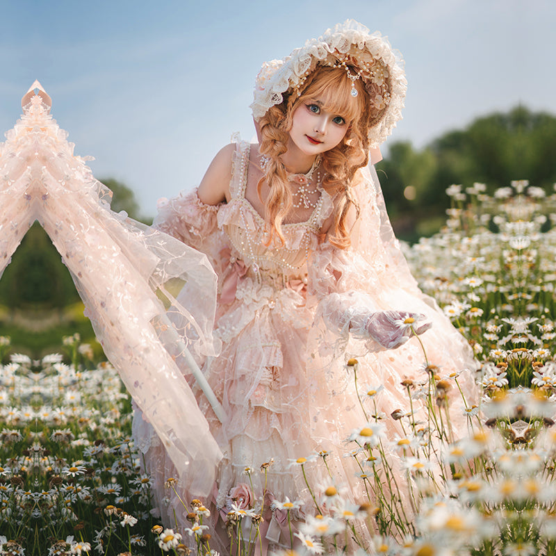Spring Praise お花とレースのプリンセスドレス・ピンク