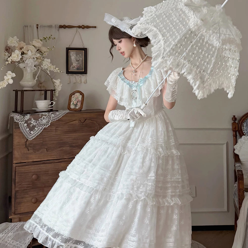 【受注予約10/13まで】Dream Lace ショールレースジャンパースカート