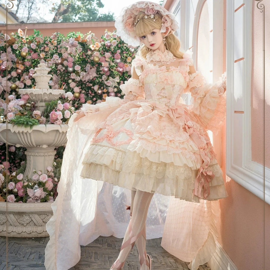 Find Brilliant Blossom レースの花嫁ドレス・ピンク＆パープル